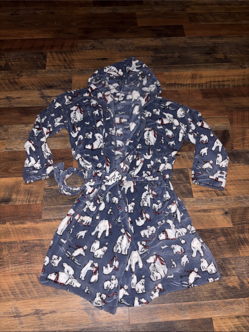 Vera Bradley Fleece Robe in Beary Merry Cool Blue Size L/XL